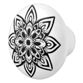 Aight Point White Star Blumen Mandala Keramikknauf (Rechts)