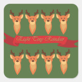 Aight Tiny Reindeer Quadratischer Aufkleber (Vorderseite)