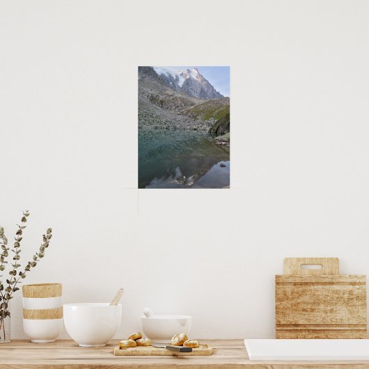 Aiguille du Midi Reflektion in Lac Bleu Poster (Küche)