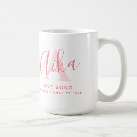 Aika-Name bedeutet Monogramm A coral Text  Kaffeetasse (Rechts)