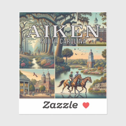 Aiken South Carolina 3 Inch Vinyl Sticker (Blatt)