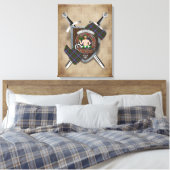 Aikenhead Clan Abzeichen Crossed Schwerter Canvas  Leinwanddruck (Insitu (Schlafzimmer))