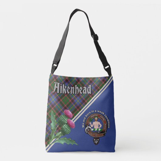Aikenhead Clan Abzeichen & Tartan Crossbody Bag Tragetaschen Mit Langen Trägern (Rückseite)