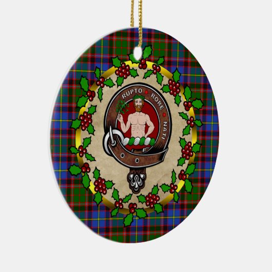 Aikenhead Clan Abzeichen & Tartan Personalisierte Keramik Ornament (Rechts)