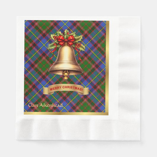 Aikenhead Personalisiert Tartan Christmas Serviette (Vorderseite)