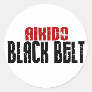 Aikido Black Belt Runder Aufkleber