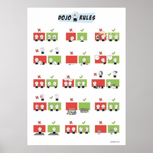 Aikido Dojo Regeln Poster (Vorne)