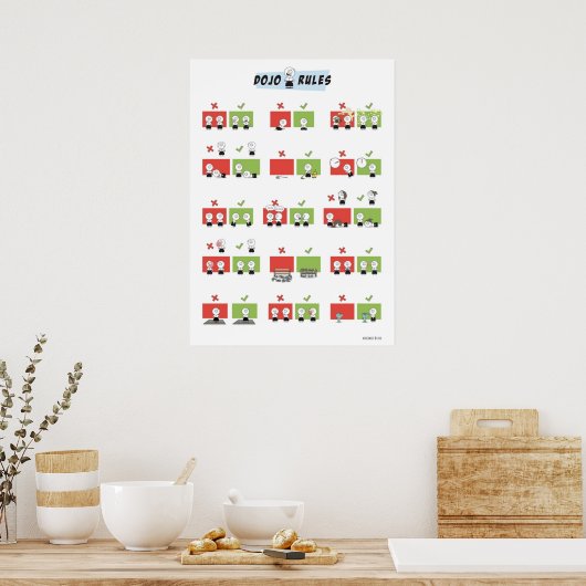 Aikido Dojo Regeln Poster (Küche)