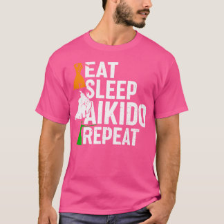 Aikido Eat Sleep Aikido Wiederholung T-Shirt