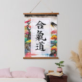 Aikido Hanging Tapestry Wandteppich Mit Holzrahmen (Schlafzimmer)