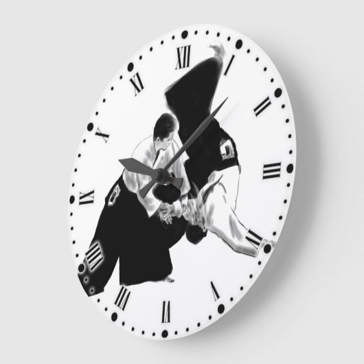Aïkido in mouvement große wanduhr (Winkel)