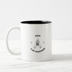 Aikido ist meine Supermacht Zweifarbige Tasse
