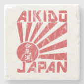 Aikido Japan Navel Flag Retro Drink Untersetzer (Vorderseite)