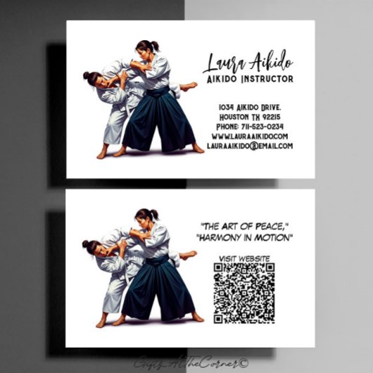 Aikido Kampfsporttrainer Visitenkarte