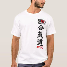 Aikido Kanji T - Shirt mit japanischer Flagge
