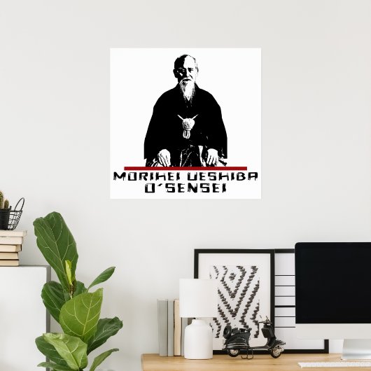 Aikido Morihei Ueshiba O'Sensei Poster (Heimbüro)