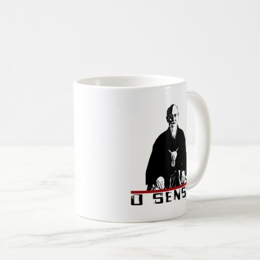 Aikido Morihei Ueshiba O'Sensei Tasse (VorderseiteRechts)