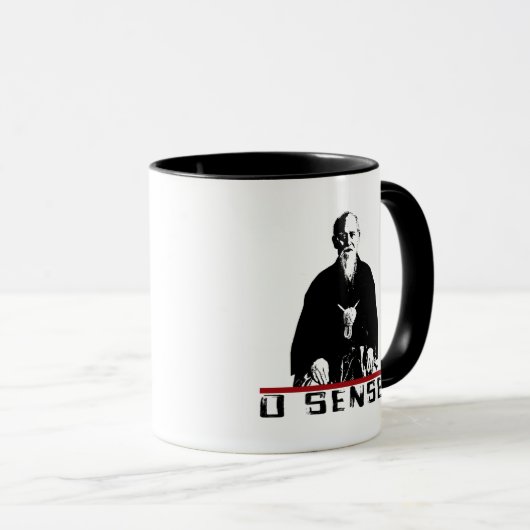 Aikido Morihei Ueshiba O'Sensei Tasse (VorderseiteRechts)