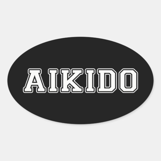 Aikido Ovaler Aufkleber (Vorderseite)