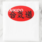 Aikido Ovaler Aufkleber (Tasche)