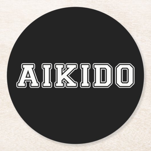 Aikido Runder Pappuntersetzer (Vorderseite)