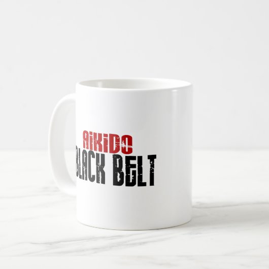 Aikido-schwarzer Gürtel Kaffeetasse (Vorderseite Links)
