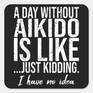 Aikido-Sportgeschenk Quadratischer Aufkleber