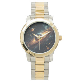 AiKo Beats™ Celestial Tempo – Gradient Phase Gold Armbanduhr