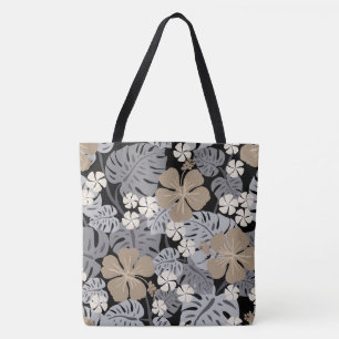 Ailani Hawaiianischer Hibiskus Tropische schwarze Tasche