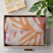 Ailanthus Modern Boho Abstraktes Muster Rosa Orang Seidenpapier (Geschenk)