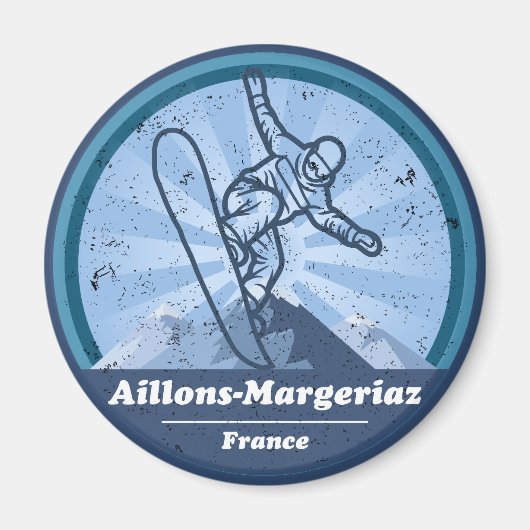 Aillons-Margeriaz Snowboard Magnet (Vorne)