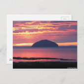 Ailsa Craig Sunset Postkarte (Vorne/Hinten)