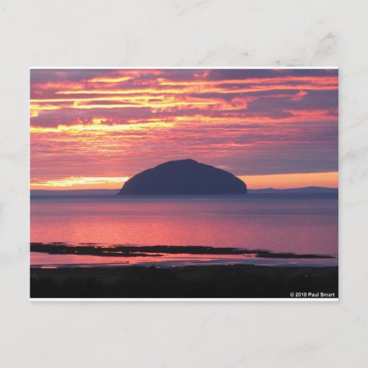 Ailsa Craig Sunset Postkarte (Vorderseite)
