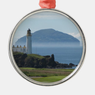 Ailsa Craig, Turnberry Leuchtturm Silbernes Ornament