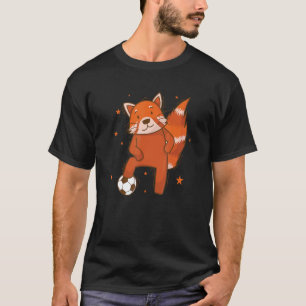 Ailuridae spielen Fußball Bär Katze Bambus T-Shirt