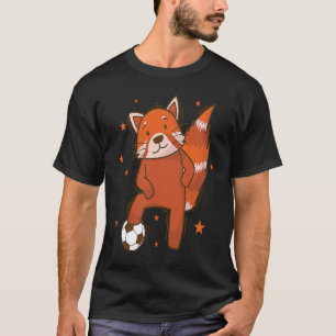 Ailuridae spielen Fußball Bär Katze Bambus T-Shirt