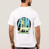 AIM-Blau, verfolgt Gelb T-Shirt (Rückseite)