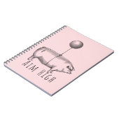 Aim High Cute Pig and Balloon Inspirational Notizblock (Linke Seite)