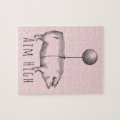 Aim High Cute Pig and Balloon Inspirational Puzzle (Horizontal)