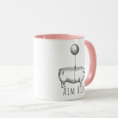 Aim High Cute Pig and Balloon Inspirational Tasse (VorderseiteRechts)