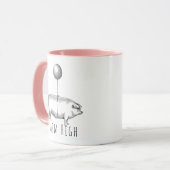Aim High Cute Pig and Balloon Inspirational Tasse (Vorderseite Links)