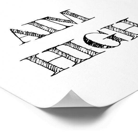 Aim High Minimalistisch Poster (Ecke)