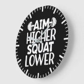 Aim Higher Squat Lower - Gym Workout Motivierend Große Wanduhr (Winkel)