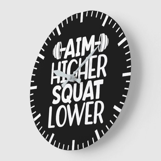Aim Higher Squat Lower - Gym Workout Motivierend Große Wanduhr (Winkel)