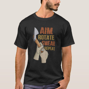 Aim Rotate Swear Repeat Ax Throwing T-Shirt