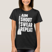 AIM SHOOT SWEAR REPEAT Darts T-Shirt (Vorderseite)