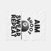 Aim Shoot Swear Repeat - Funny Billiards - 8 Ball Fleecedecke (Vorderseite (Horizontal))