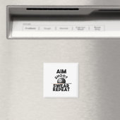 Aim Shoot Swear Repeat - Funny Billiards - 8 Ball Magnet (In Situ (Geschirrspüler))