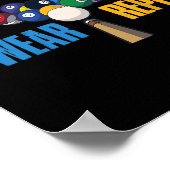Aim Shoot Swear Repeat Pool Billard Poster (Ecke)