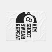 Aim Shoot Swear Repeat Pool Billiard Snooker Chalk Fleecedecke (Vorderseite (Horizontal))